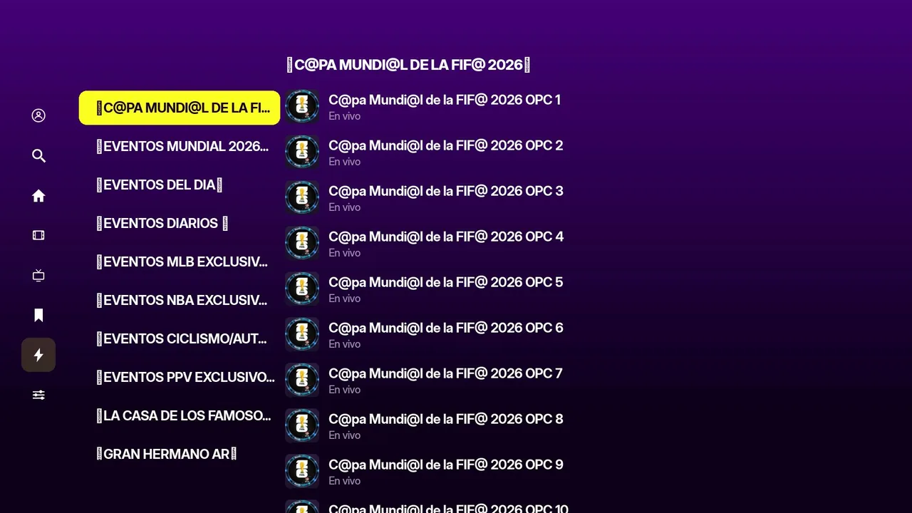 TV en vivo con categorías, lista de canales y guía de programación (EPG) en el canal Roku